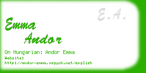 emma andor business card